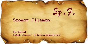 Szomor Filemon névjegykártya